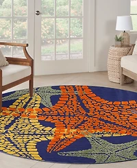 Nourison Home Aloha ALH28 5'3"x5'3" Round Area Rug