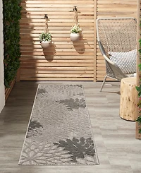 Nourison Home Aloha ALH05 Silver 2'3" x 8' Runner Rug