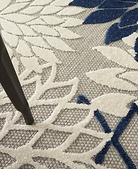 Nourison Home Aloha ALH05 Ivory and Navy 3'6" x 5'6" Outdoor Area Rug