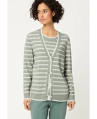 Olsen Women's Striped Cardigan