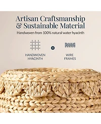 Best Choice Products Scalloped Water Hyacinth Storage Tote Basket with Lid