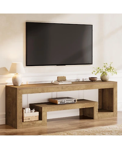 Tribesigns 63-Inch Tv Stand for 55/60/65/75-Inch TVs, Farmhouse Entertainment Center