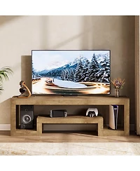 Tribesigns 63-Inch Tv Stand for 55/60/65/75-Inch TVs, Farmhouse Entertainment Center