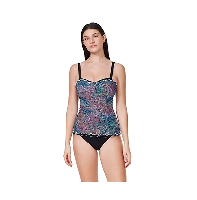Profile by Gottex Women's Layla Tricolore E-Cup Tankini Top