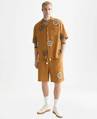 Scotch & Soda Men's Embroidered Regular-Fit Short-Sleeved Shirt