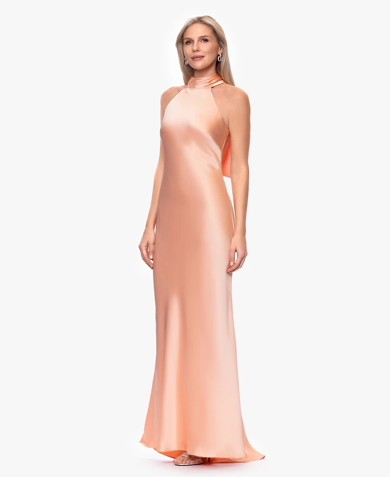 Xscape Women's Tie Neck Long Dress