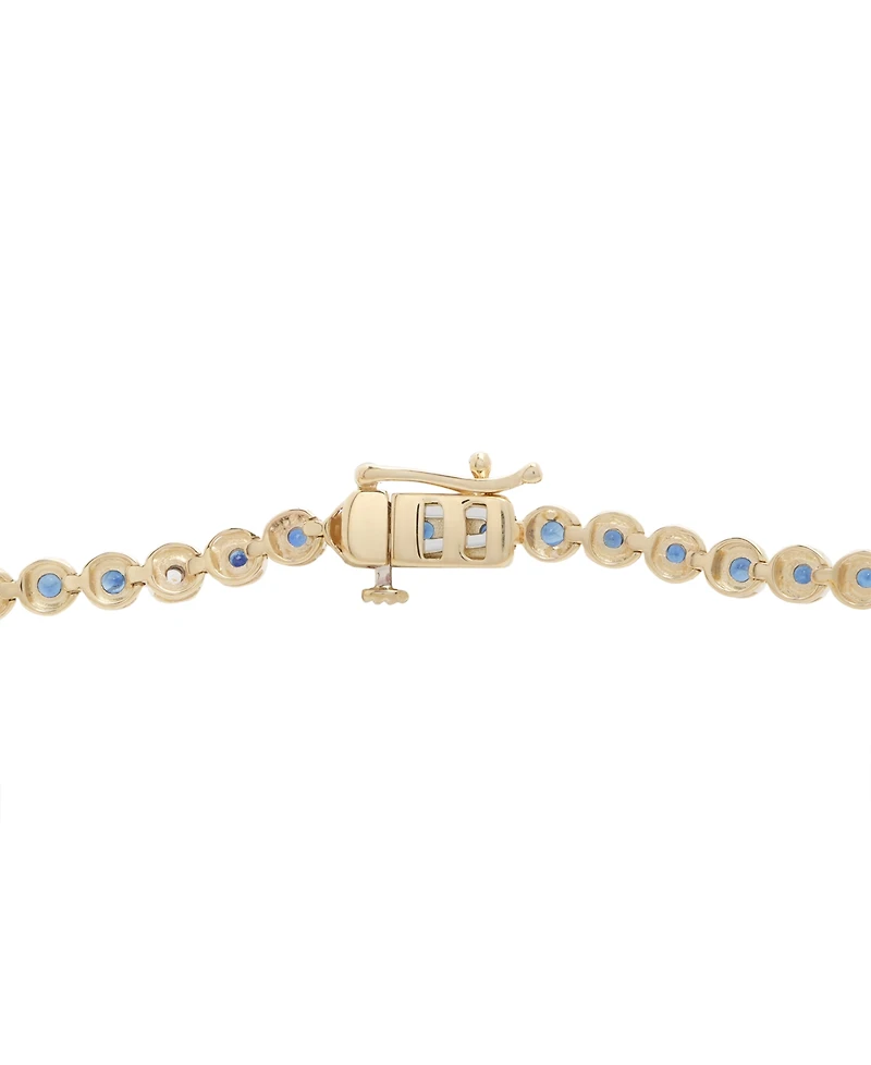 Macy's Blue Sapphire (2 ct. t.w.) and Diamond Accent Bracelet in 10k Yellow Gold