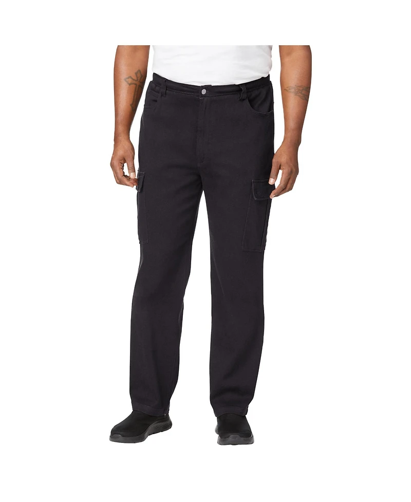 KingSize Big & Tall Relaxed Fit Cargo Denim Look Sweatpants