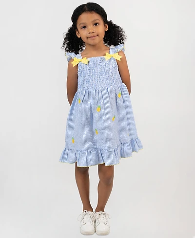 Rare Editions Girls' 2T-6X Pineapple Seersucker Dress