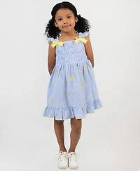 Rare Editions Girls' 2T-6X Pineapple Seersucker Dress