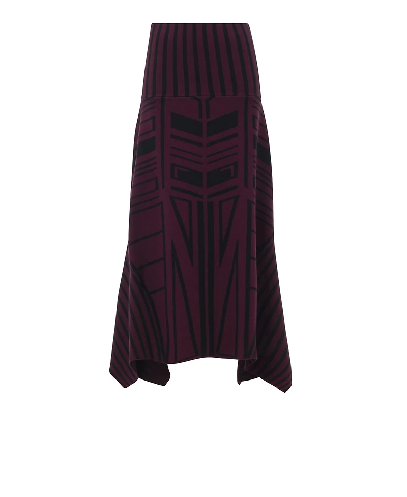 Leem Women's Geometric Jacquard Handkerchief Skirt