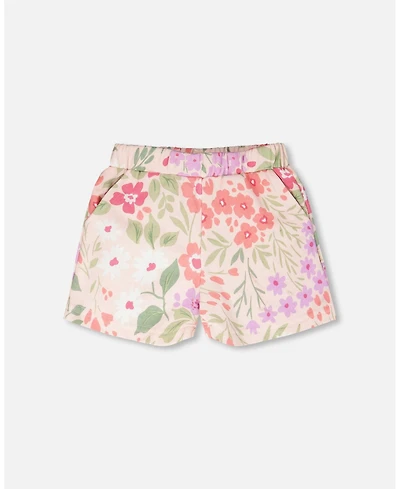 Deux par Big Girls French Terry Shorts - Printed Flowers