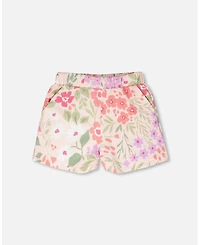 Deux par Big Girls French Terry Shorts - Printed Flowers