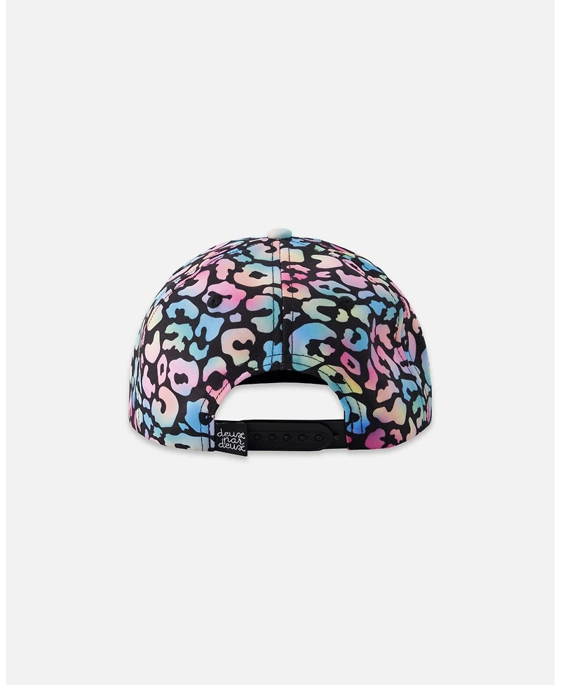 Deux par Deux Baby Girls Cap Black Animal Print