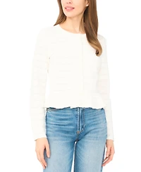 CeCe Women's Long-Sleeve Crew Neck Cardigan