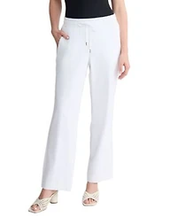 Jones New York Womens Pull On Linen Blend Straight Leg Pants