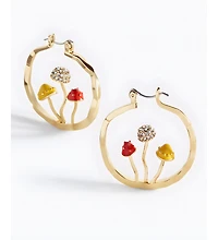 Mint & Lily Boho Mushroom Hoop Earrings