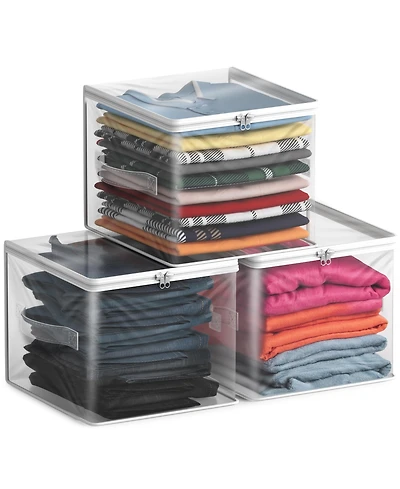 Sorbus Pack Clear Storage Cube with Zipper & Carry Handles - for Clothes, Blankets, Bedding, Closets