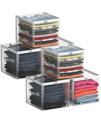 Sorbus 6 Pack Clear Storage Cube With Zipper Carry Handles For Clothes Blankets Bedding Closets Bedrooms More