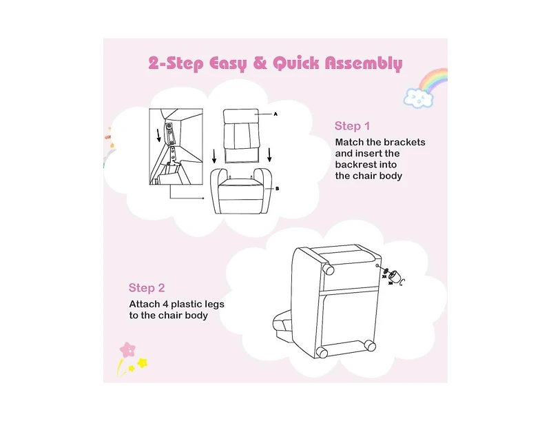 Ergonomic Pu Leather Kids Recliner Lounge Sofa for Kids