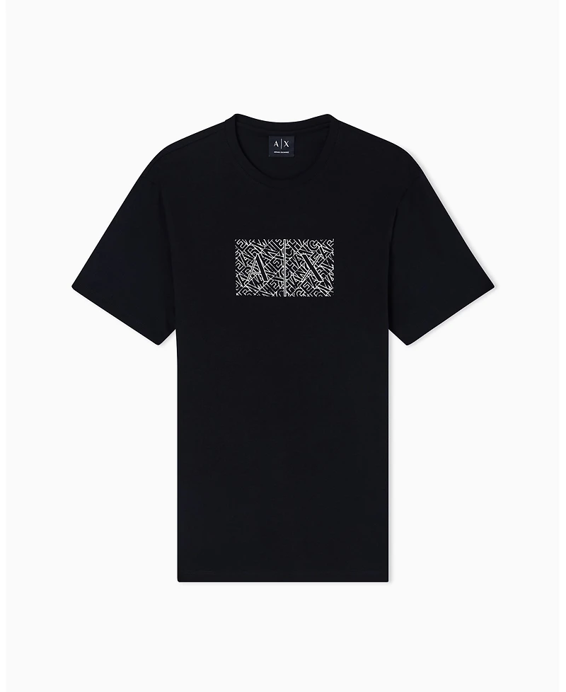 A|X Armani Exchange Men's Short Sleeve Jersey Printed Box Logo T-Shirt