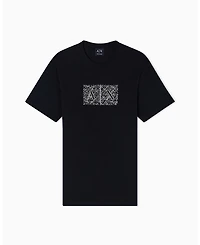 A|X Armani Exchange Men's Short Sleeve Jersey Printed Box Logo T-Shirt