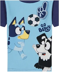 Bluey Boys' Toddler 2T-4T Go Blue Short-Sleeve Top and Joggers, 2-Piece Set