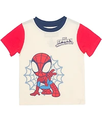 Spider-Man Toddler Boys' 2T-5T Spidey and His Amazing Friends Short-Sleeve T-Shirt and Shorts, 2-Piece Set