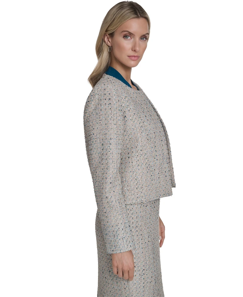 Calvin Klein Women's Tweed Open-Front Jacket