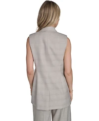 Calvin Klein Women's Collared Windowpane Vest Top