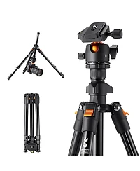 K&F Concept K234A1 4-Section Lightweight Aluminum Travel Vlog Tripod with Ball Head