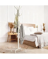 Yigii 12-Hook Space-Saving Coat Rack with Stable Base and Easy Assembly