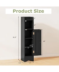 Volenca Slim Bathroom Corner Storage Cabinet with 1 Door and Adjustable Shelves