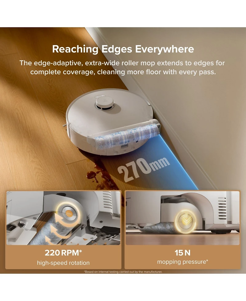 Roborock Qrevo Curv 2 Flow Robot Vacuum and Mop, SpiraFlow Real-Time Self-Cleaning Roller Mop, 20,000 Pa, Dual Zero-Tangle System, Ai Obstacle Avoidan