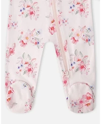 Deux par Baby Girls Cotton One-Piece Pyjama Flower Print