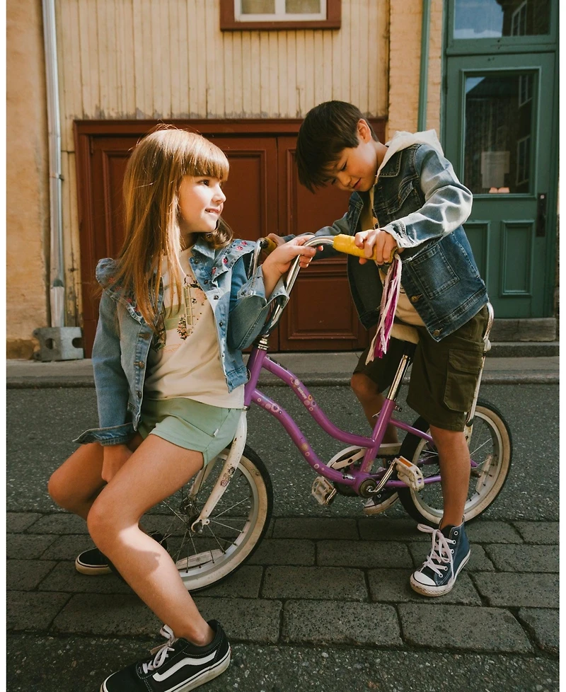 Deux par Boys Navy Blue Denim Jacket with Removable French Terry Hood