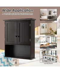 Volenca Wall-Mount Bathroom Storage Cabinet with Doors and Shelves Organizer