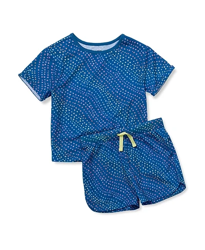 Lands' End Big Girls Short Sleeve Tee and Shorts Pajama Set