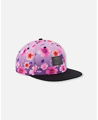 Deux par Deux Baby Girls Cap Mauve Floral Gradient