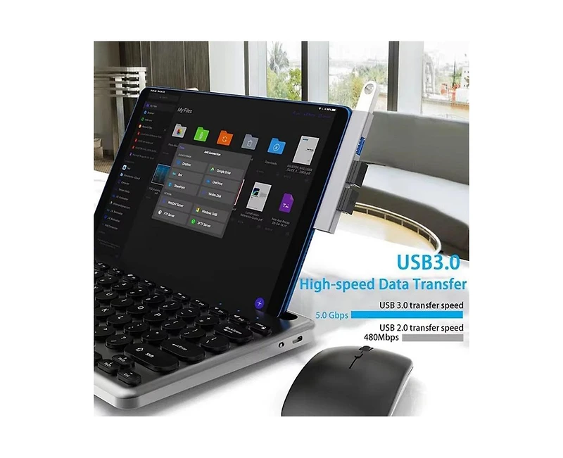 4-Port Usb Hub with 5Gbps High-Speed Transfer, Plug-and-Play