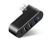 Risokeys Rotatable 4 Port Usb 3.0 Hub with 180° Swivel, 5Gbps SuperSpeed & Usb C Pd In Port