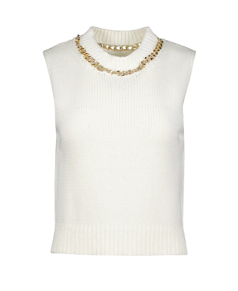 Bishop + Young Women's Savoy Chain Detail Sweater Tank