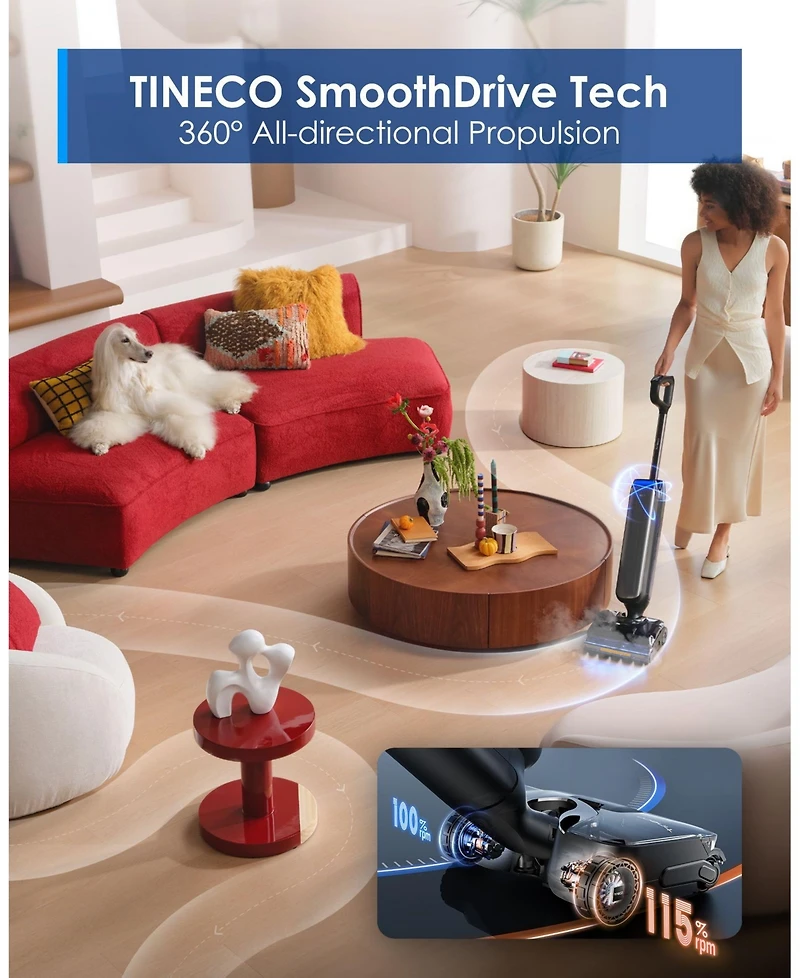 Tineco Floor One S9 Artist Steam Cordless Wet/Dry Steam Mop & Vac