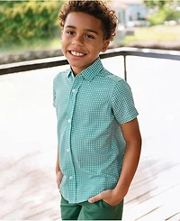 Lands' End Boys Short Sleeve Button Down Performance Shirt