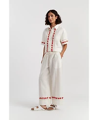 Chinti & Parker Women's Linen-Blend Strawberry Trousers