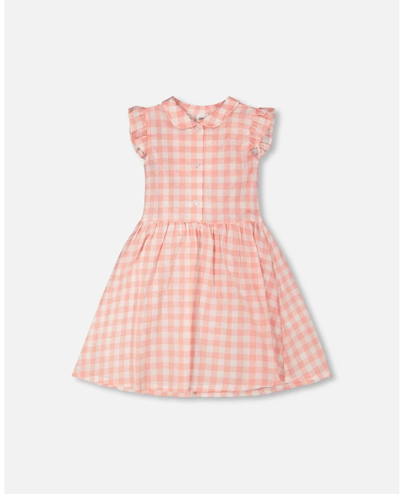 Deux par Toddler Girls Sleeveless Button Down Dress Gingham