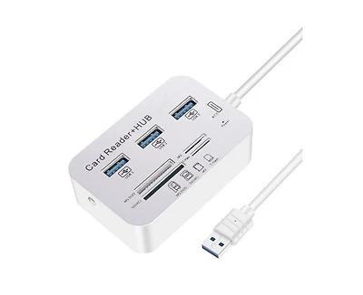 Risokeys 7-in-1 Usb 3.0 Hub with Multi-Card Reader, Portable Adapter for Laptop/Desktop, Ideal for Photographers,Content Creators