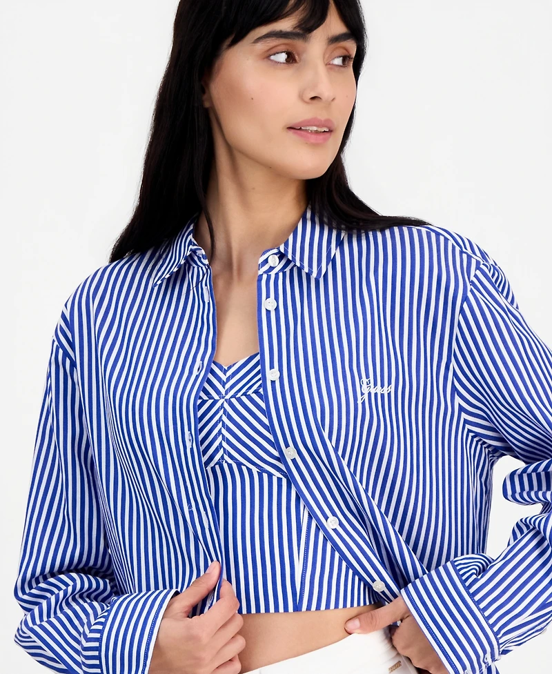 Guess Women's Tecla Cotton Oversized Shirt