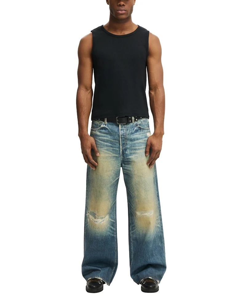 Cotton On Men's Sleeveless Ribbed Tank Undershirt