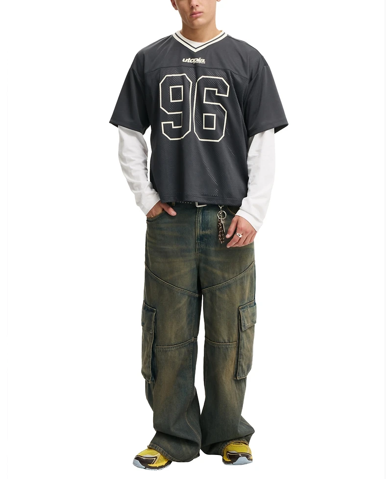 Cotton On Men's Football Jersey Short-Sleeve T-Shirt